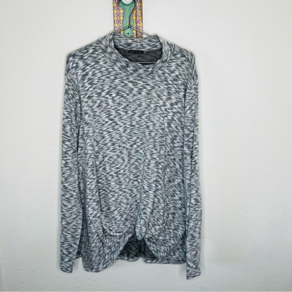 SWEET CLAIRE | gray mock neck long sleeve top